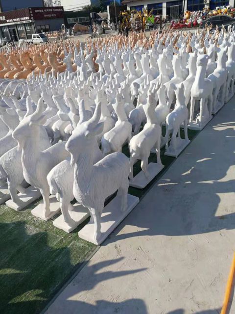 公园大理石动物羊雕塑