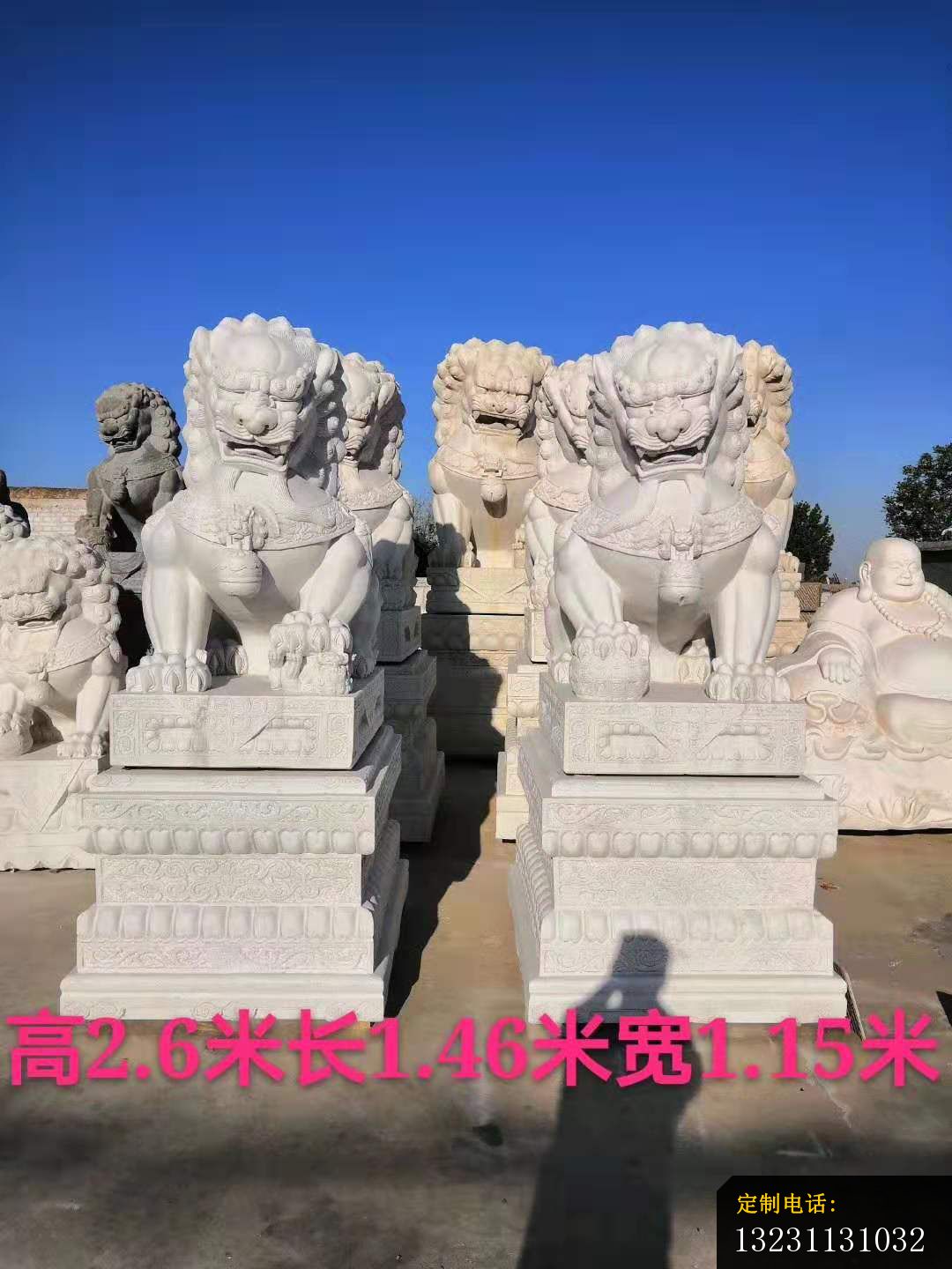 汉白玉镇宅狮子雕塑企业门口镇宅动物石雕 (7)_1080*1440