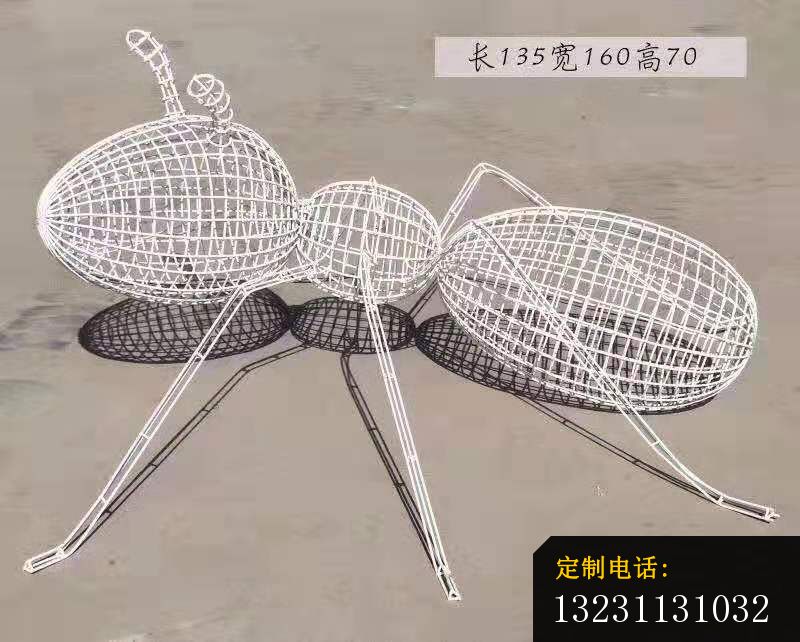 不锈钢镂空蚂蚁雕塑广场公园景观昆虫雕塑 (3)_800*642
