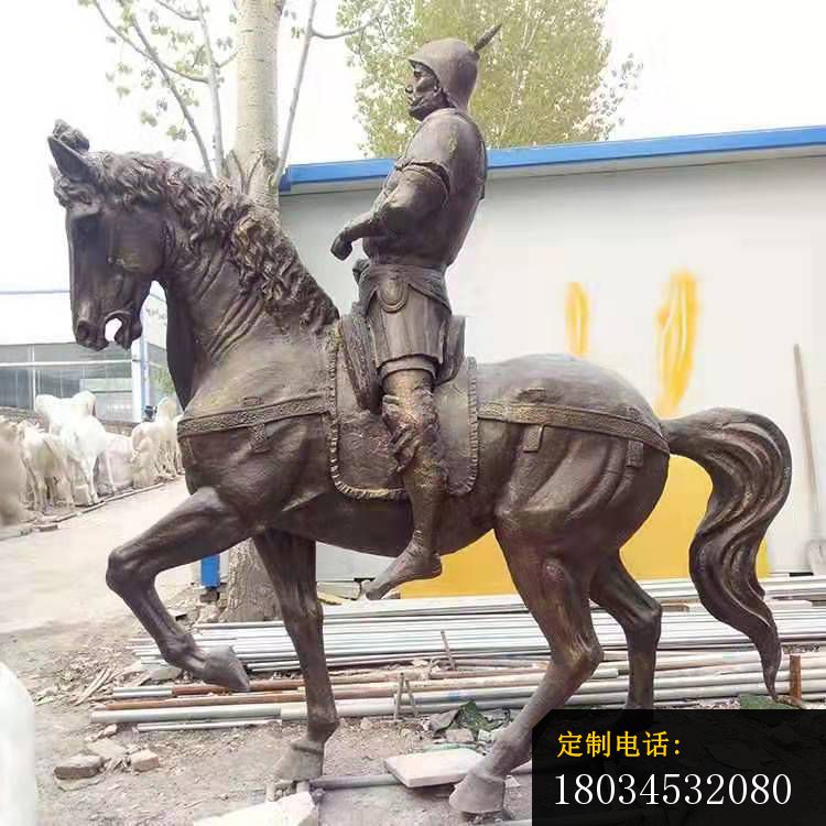 骑马人物雕塑户外摆件玻璃钢仿铜雕塑_750*750