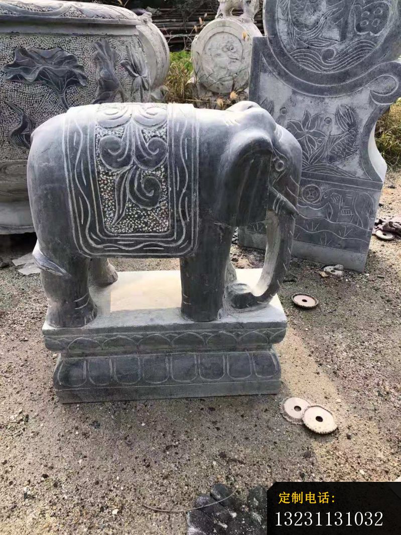 大理石招财大象雕塑镇宅动物石雕 (1)_799*1066
