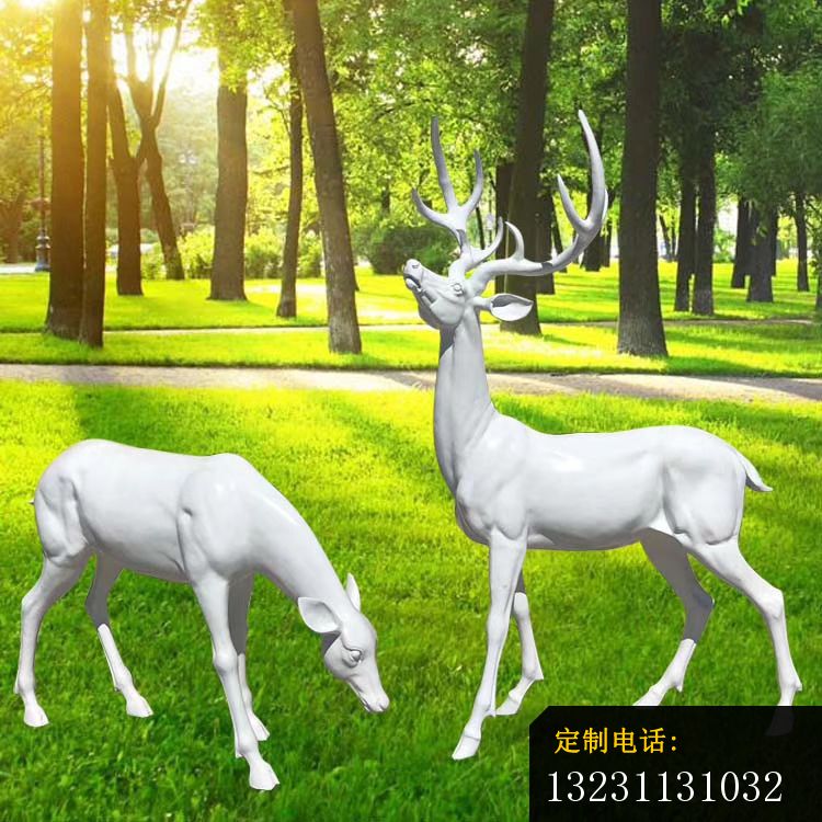 玻璃钢白色几何梅花鹿雕塑园林动物雕塑 (9)_750*750