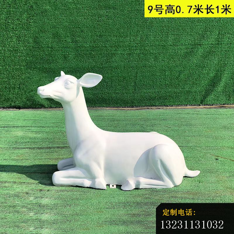 玻璃钢白色小鹿雕塑公园动物摆件 (1)_800*800
