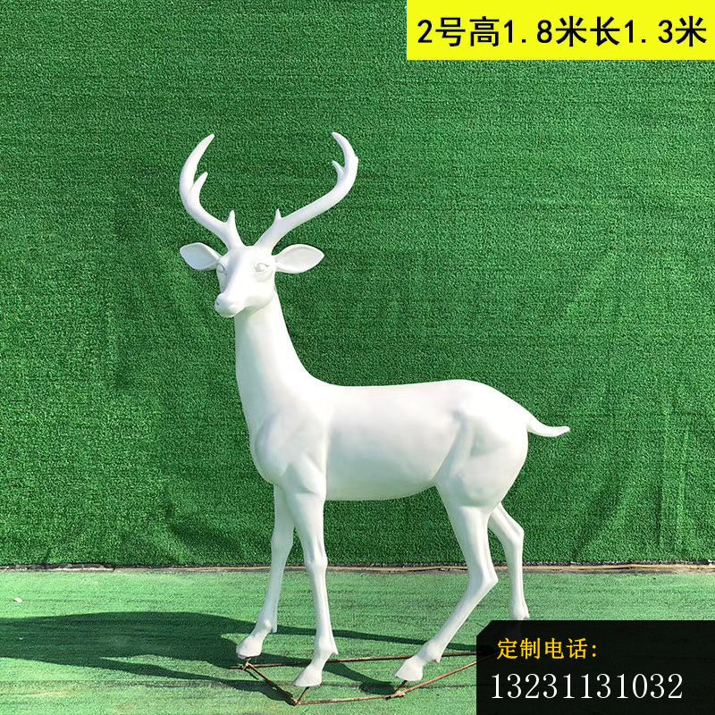 玻璃钢白色小鹿雕塑公园动物摆件 (3)_800*800