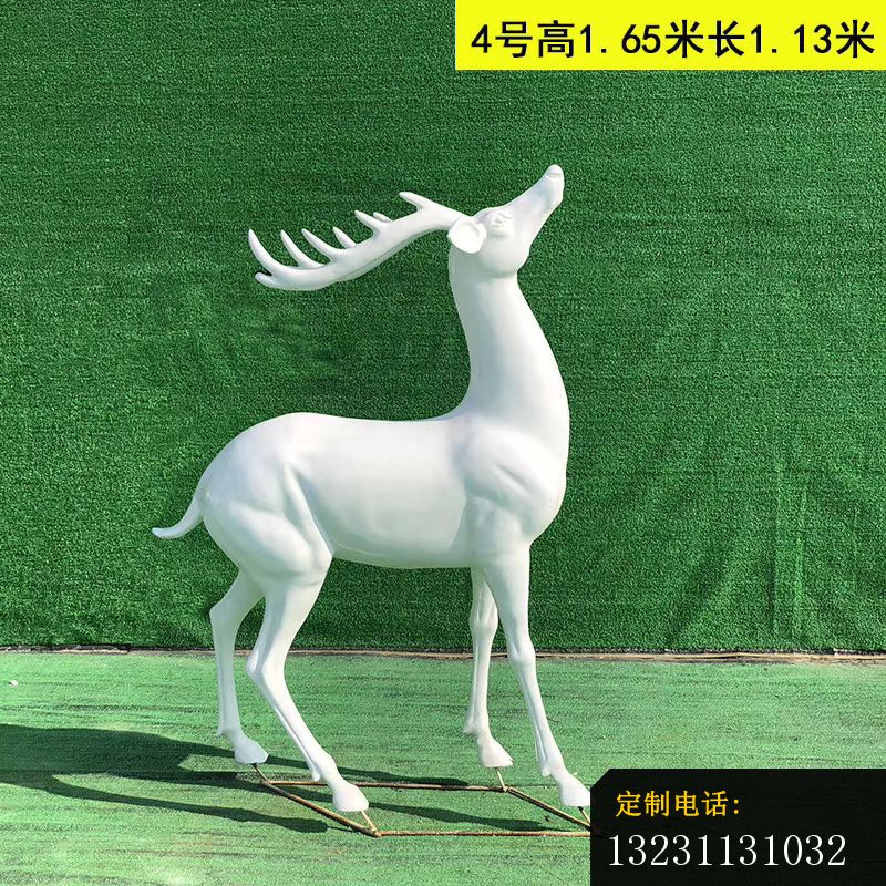 玻璃钢白色小鹿雕塑公园动物摆件 (5)_800*800