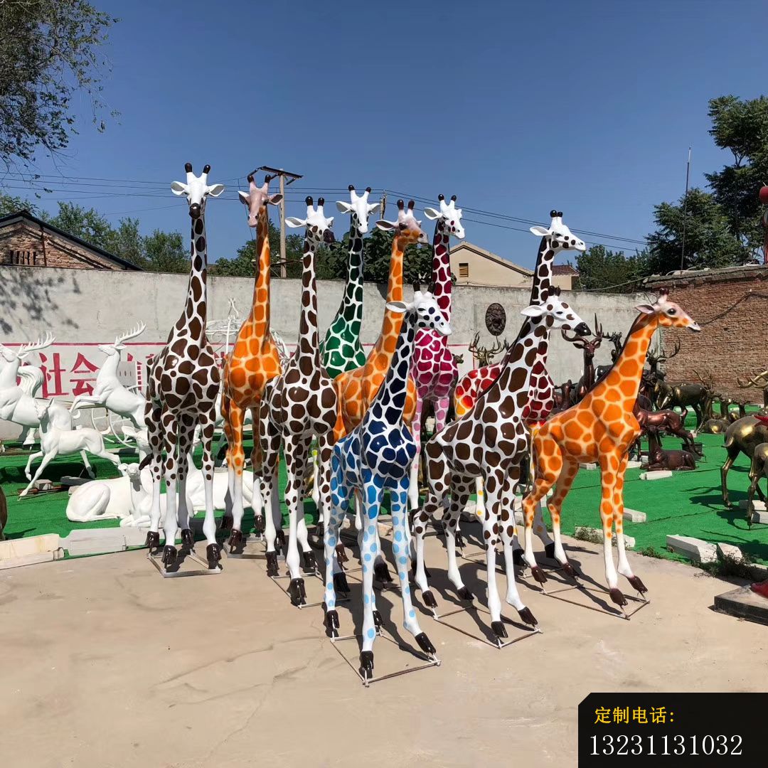 玻璃钢彩绘长颈鹿雕塑公园园林仿真动物雕塑 (7)_1080*1080