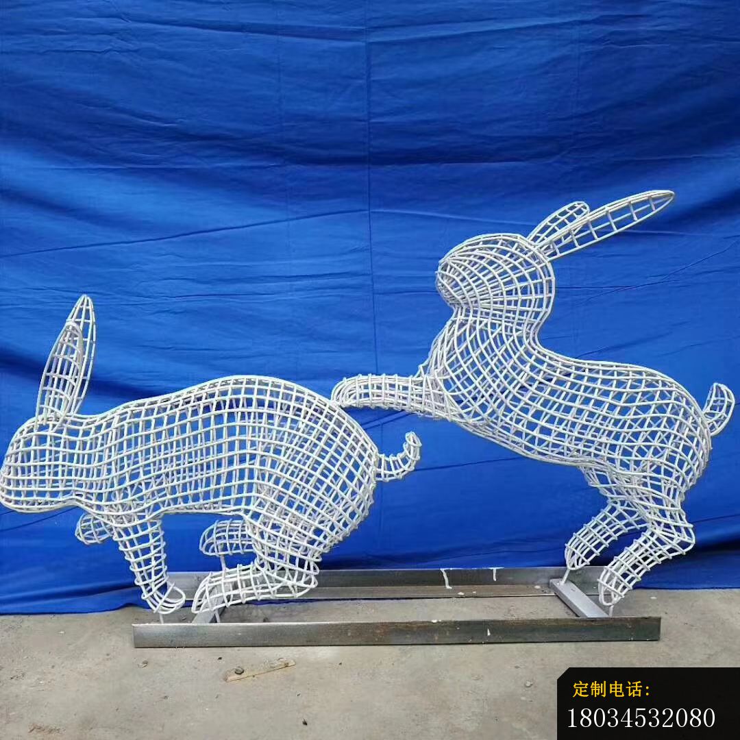 不锈钢镂空兔子公园动物雕塑 (1)_1080*1080
