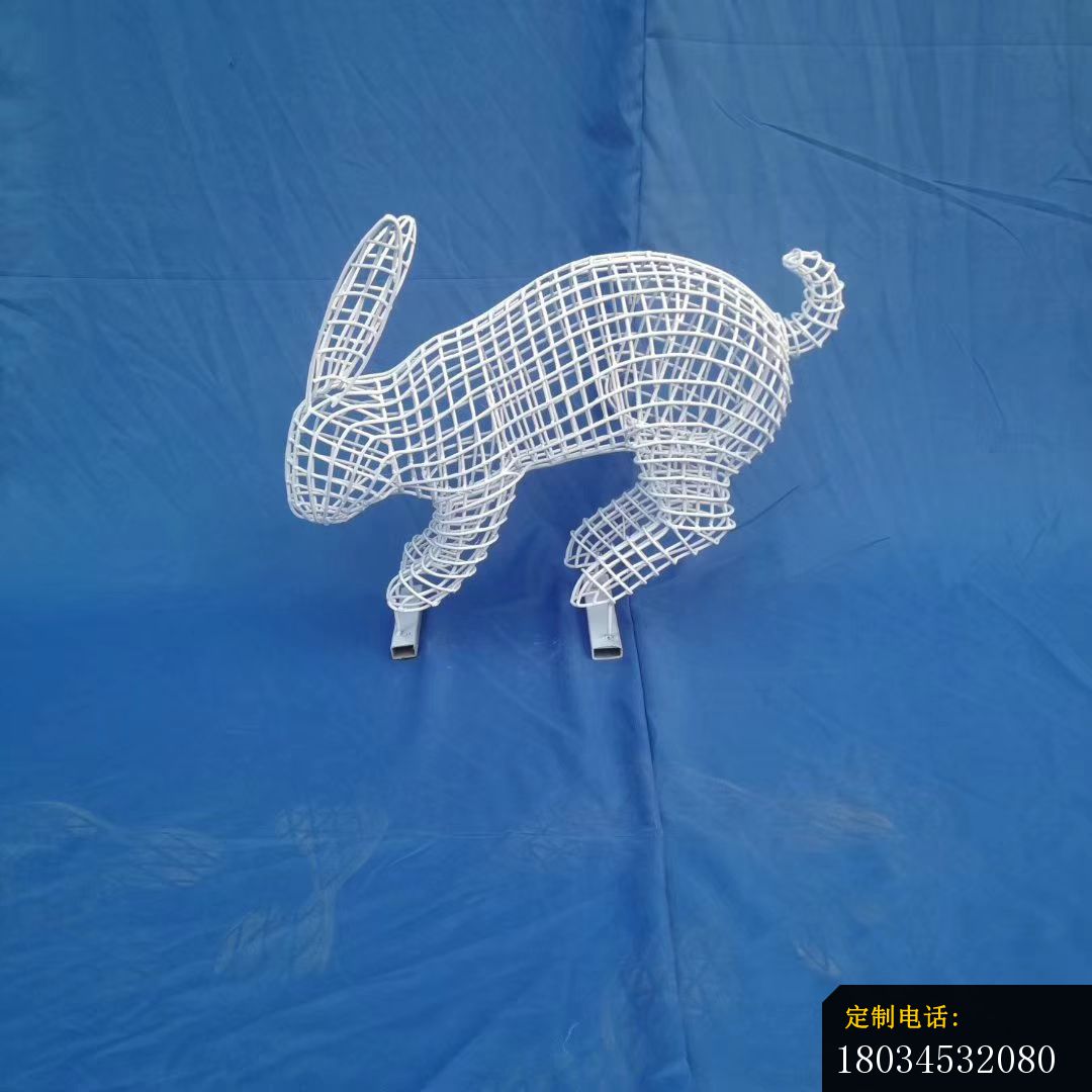 不锈钢镂空兔子公园动物雕塑 (2)_1080*1080