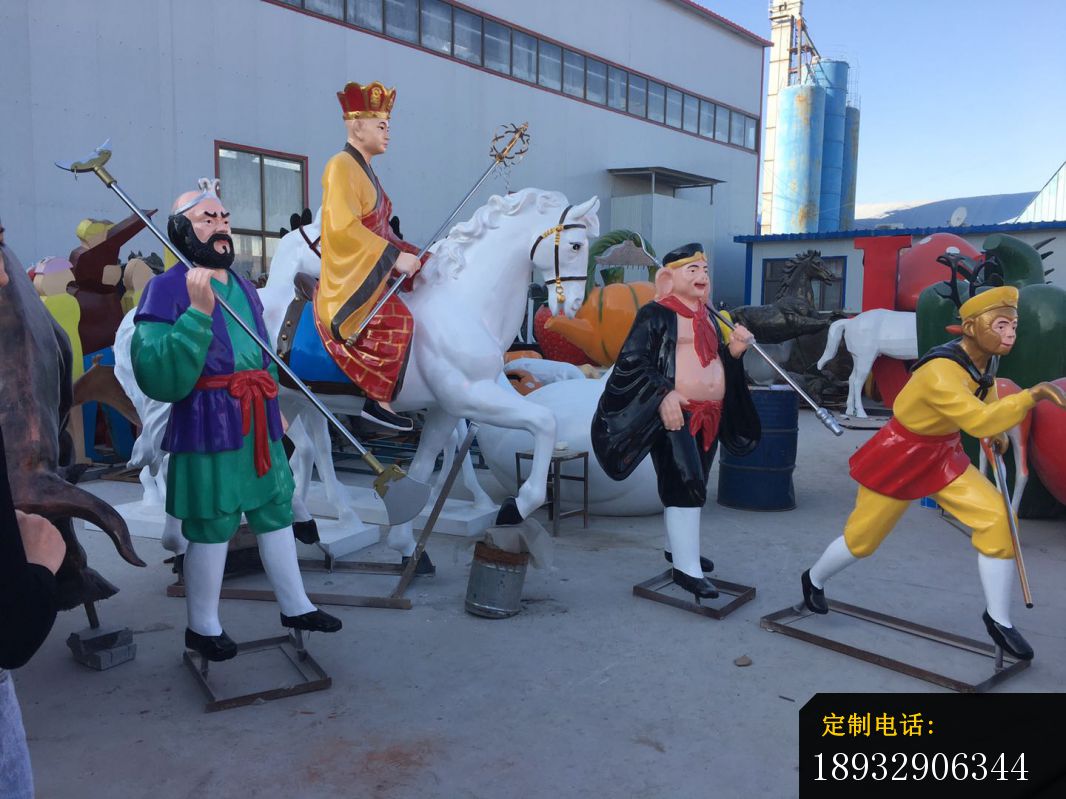 玻璃钢西游记师徒四人雕塑