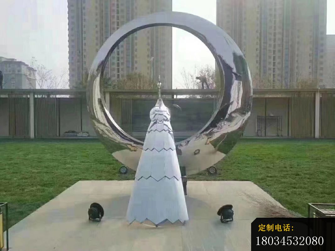 不锈钢圆环雕塑广场景观雕塑 (1)_1066*799