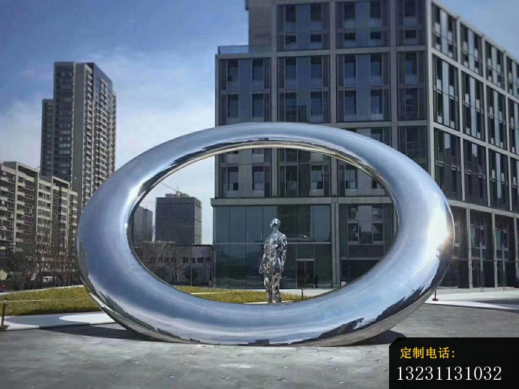 不锈钢创意圆环雕塑城市景观不锈钢雕塑 (4)_1066*799