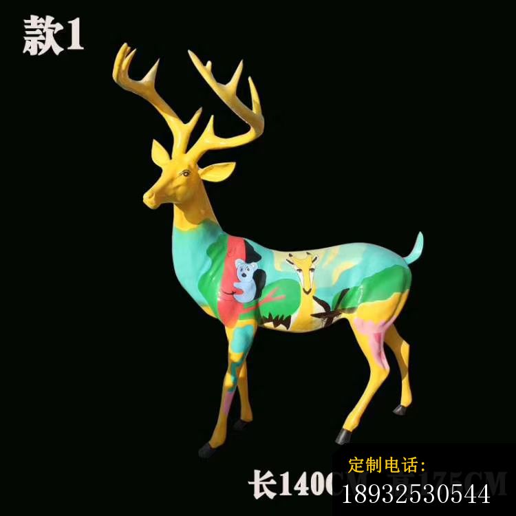 玻璃钢彩绘艺术小鹿雕塑 (5)_750*750