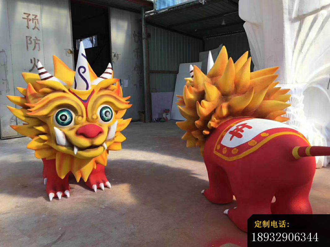 玻璃钢新年摆件年兽雕塑_1066*799