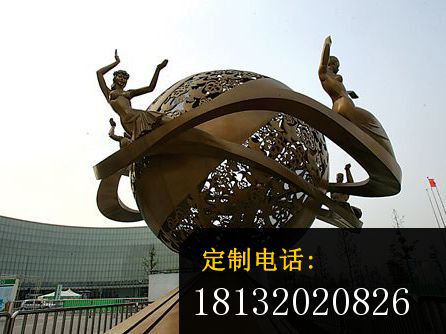 不锈钢地球雕塑，不锈钢地球仪雕塑_446*334