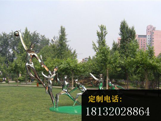 不锈钢打篮球雕塑，公园不锈钢雕塑_541*406