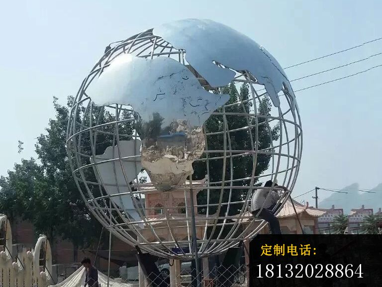 不锈钢地球仪雕塑，广场不锈钢雕塑_768*576