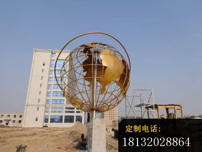 不锈钢地球仪雕塑，广场地球仪不锈钢雕塑 (2)_644*483