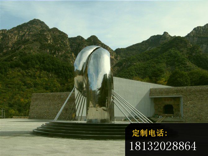 不锈钢广场雕塑，大型抽象雕塑 (1)_670*502