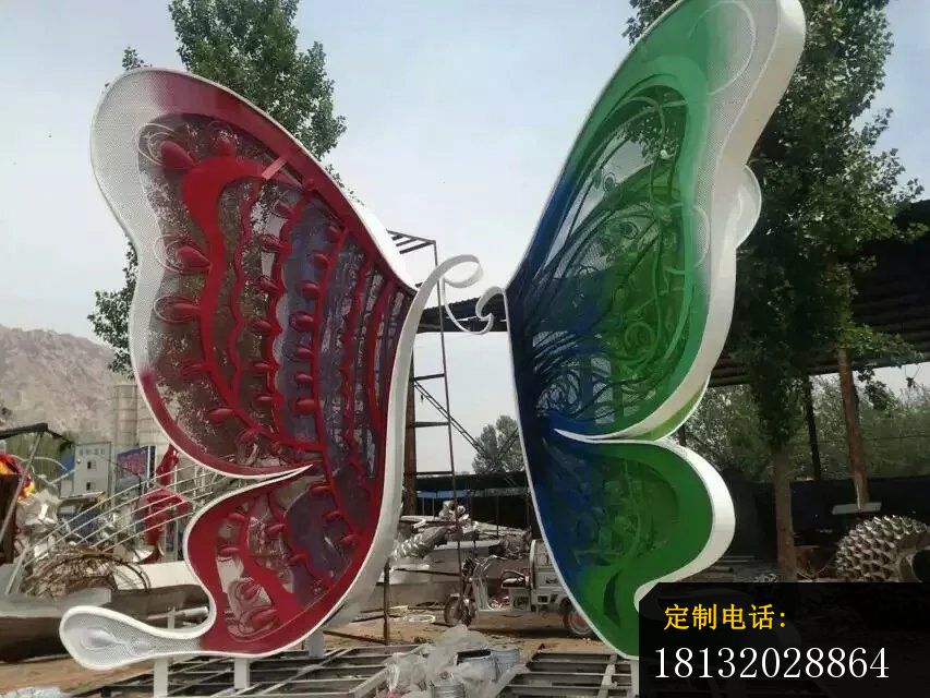 不锈钢蝴蝶雕塑，广场不锈钢动物雕塑_853*640