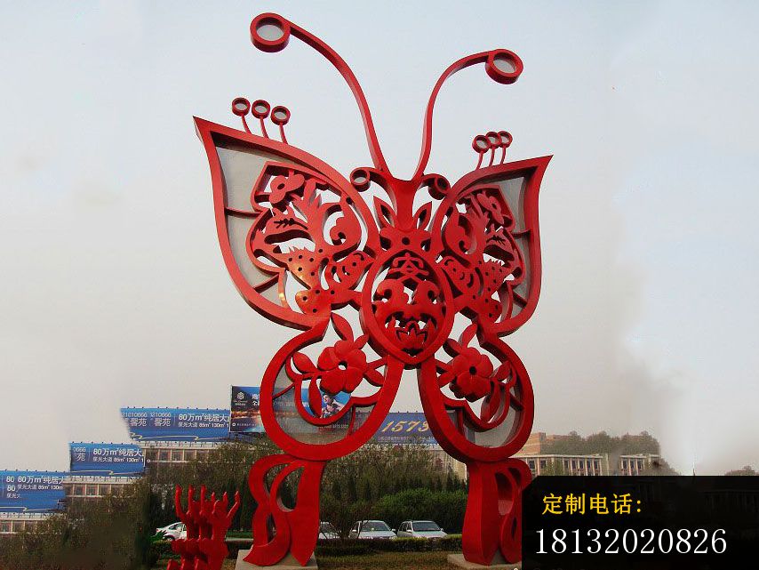 不锈钢蝴蝶雕塑，广场蝴蝶不锈钢雕塑 (2)_854*641