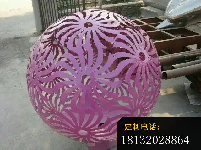不锈钢花球雕塑，不锈钢镂空球雕塑 (1)_640*480