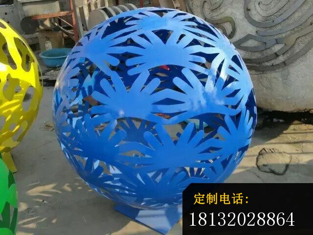 不锈钢花球雕塑，不锈钢镂空球雕塑 (2)_640*480