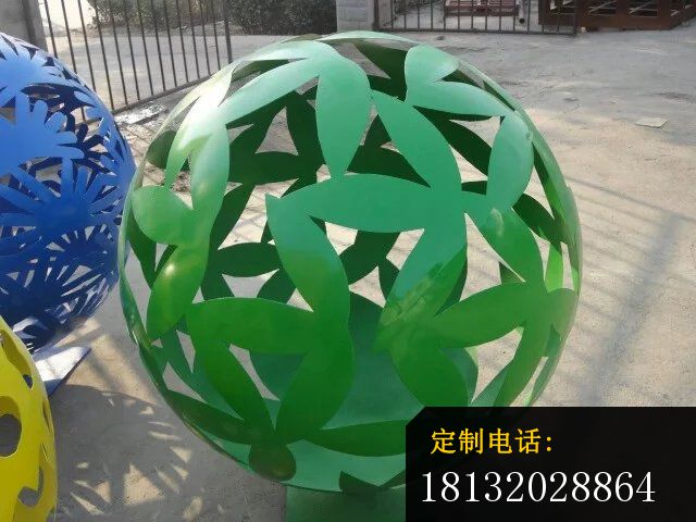 不锈钢花球雕塑，不锈钢镂空球雕塑 (4)_640*480