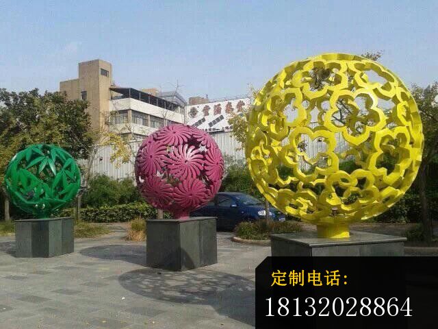 不锈钢花球雕塑，景观不锈钢雕塑_640*480