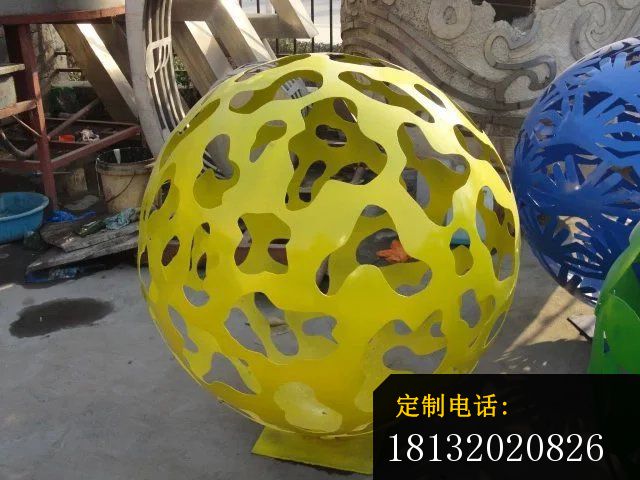 不锈钢花球，不锈钢球雕塑，不锈钢镂空球 (2)_640*480