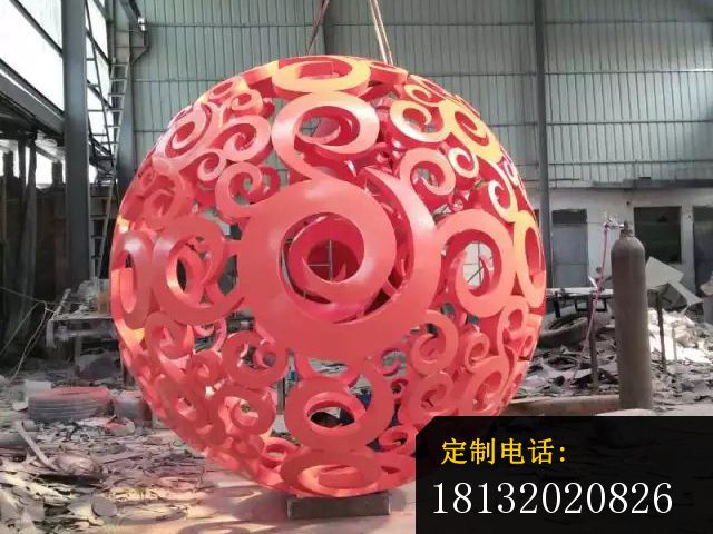 不锈钢花球雕塑，不锈钢彩球雕塑，不锈钢镂空球雕塑 (2)_640*480