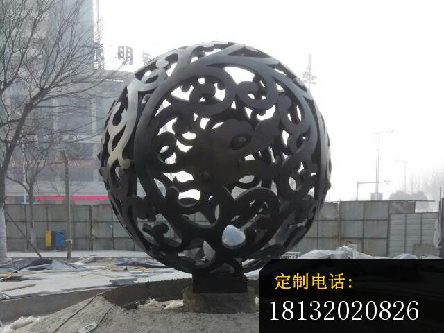不锈钢花球雕塑，不锈钢彩球雕塑，不锈钢镂空球雕塑 (3)_640*480