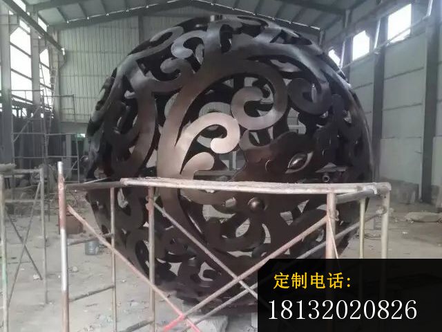 不锈钢花球雕塑，不锈钢彩球雕塑，不锈钢镂空球雕塑 (6)_640*480