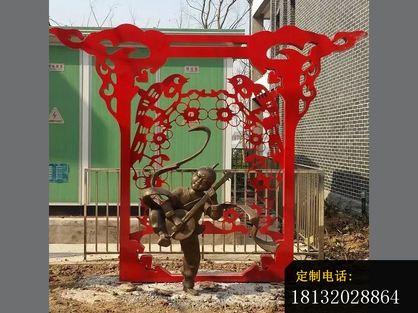 不锈钢剪纸雕塑，广场不锈钢雕塑 (11)_836*627