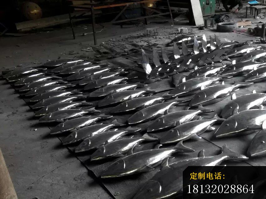 不锈钢金属鱼雕塑，广场不锈钢雕塑 (4)_853*640