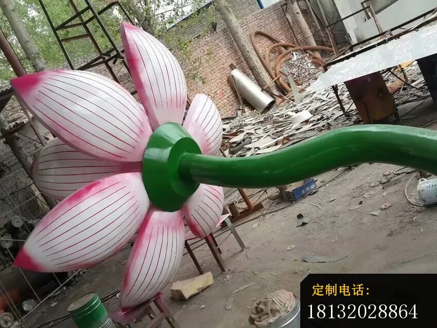 不锈钢莲花雕塑，公园不锈钢雕塑 (1)_853*640