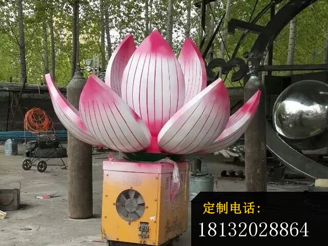 不锈钢莲花雕塑，公园不锈钢雕塑 (2)_640*480