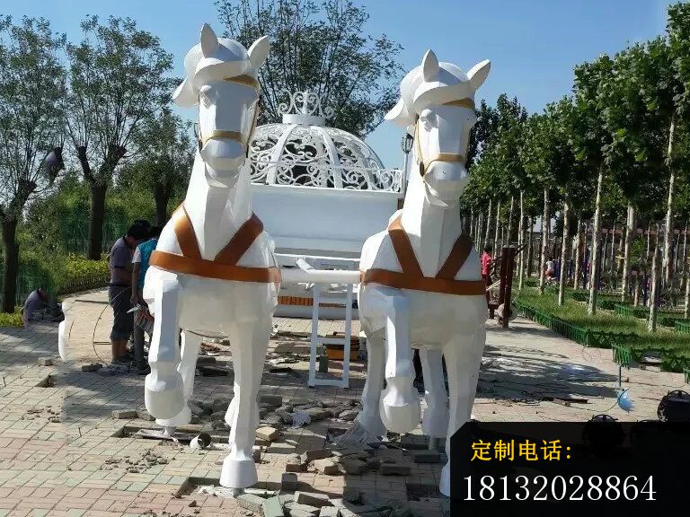 不锈钢马车雕塑，公园不锈钢马车雕塑 (3)_768*576