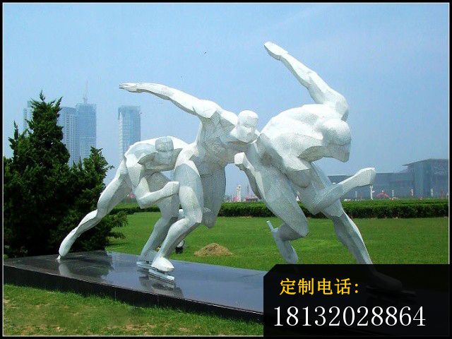 不锈钢人物雕塑，不锈钢滑冰雕塑_640*480