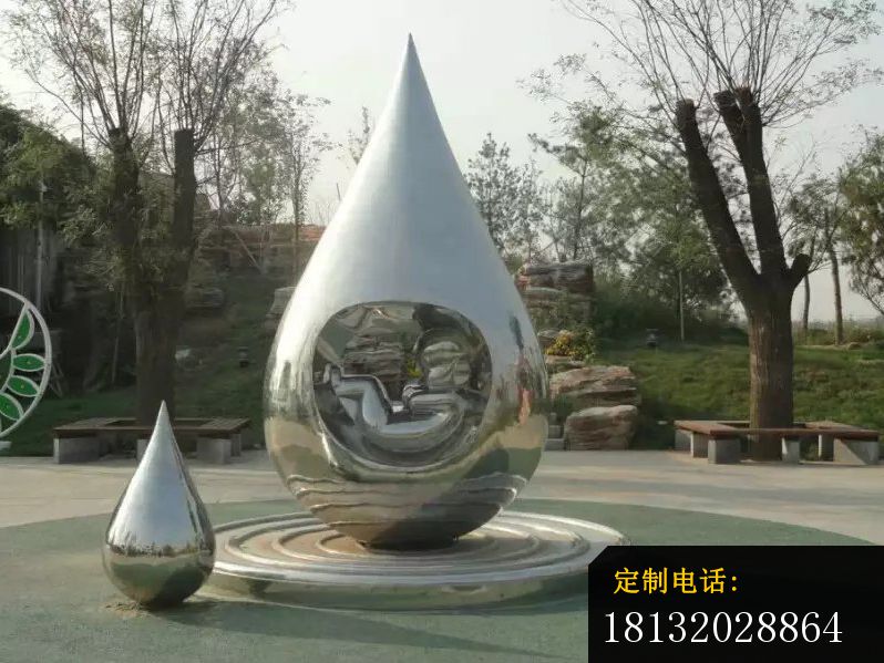不锈钢水滴雕塑，公园水滴不锈钢雕塑_798*599