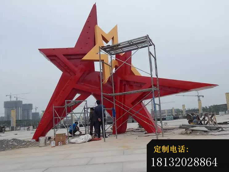 不锈钢五角星雕塑，广场五角星雕塑_743*557