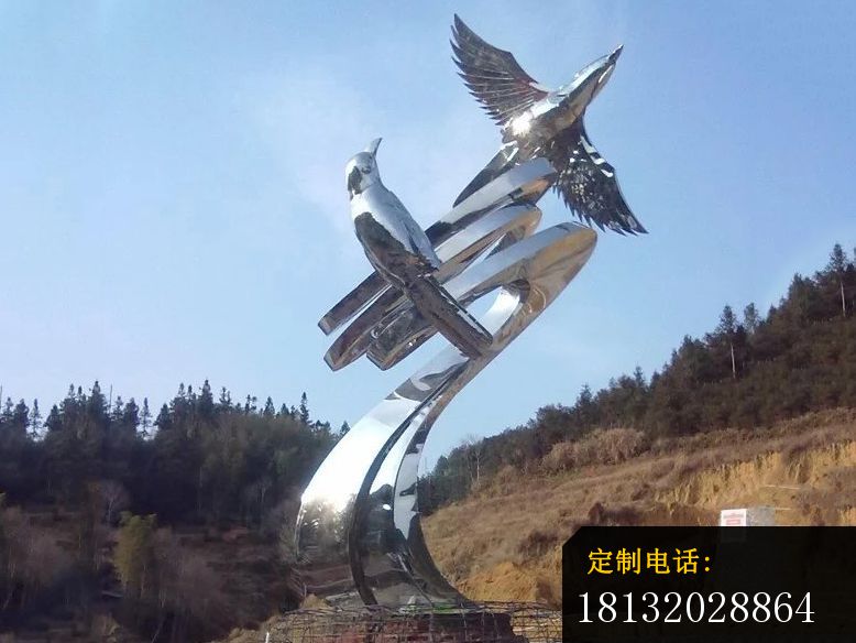 不锈钢小鸟雕塑，公园不锈钢雕塑_778*584