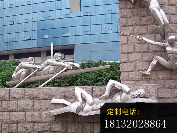 不锈钢运动雕塑，不锈钢人物运动雕塑 (2)_617*463