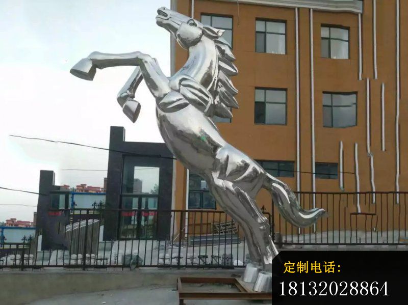 不锈钢奔马雕塑，广场不锈钢雕塑（2）_800*599