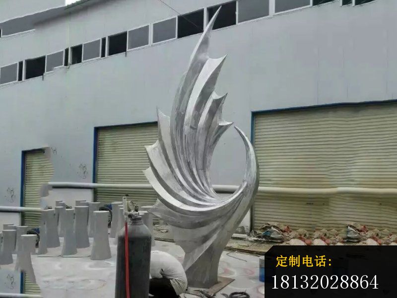 不锈钢抽象凤凰雕塑，企业不锈钢抽象雕塑 (1)_800*600