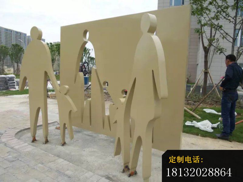 不锈钢抽象广场人物雕塑_800*600