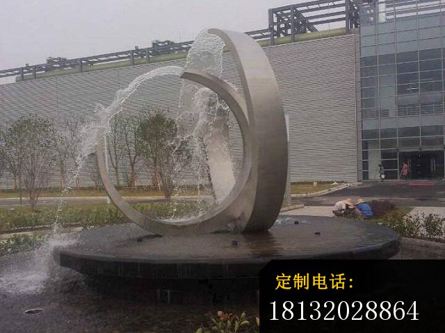 不锈钢抽象喷泉雕塑，广场抽象喷泉不锈钢雕塑_640*480