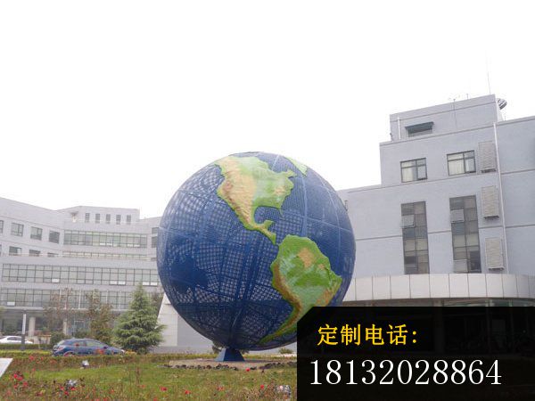 不锈钢地球雕塑可转动304不锈钢材质地球仪 (2)_600*450