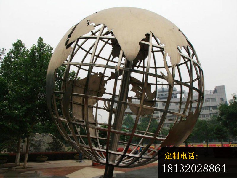 不锈钢地球仪雕塑，广场地球仪不锈钢雕塑_800*600