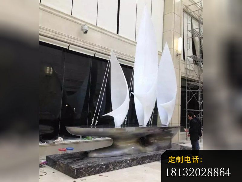 不锈钢帆船雕塑，广场帆船不锈钢雕塑_800*600