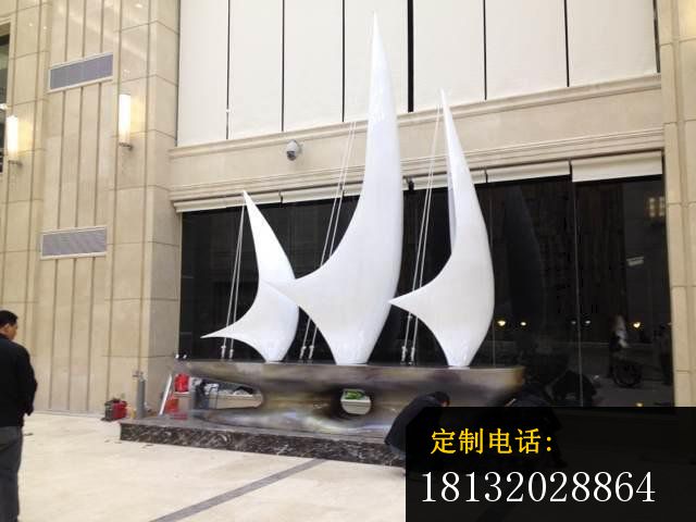 不锈钢帆船雕塑，广场帆船不锈钢雕塑 (3)_640*480